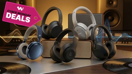 Image of various wireless, noise-canceling headphones for Cyber Monday.