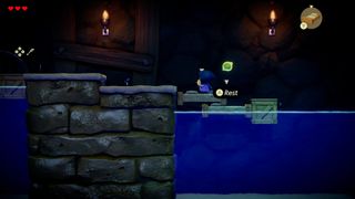 The player stacks objects on water to traverse in The Legend of Zelda Echoes of Wisdom.