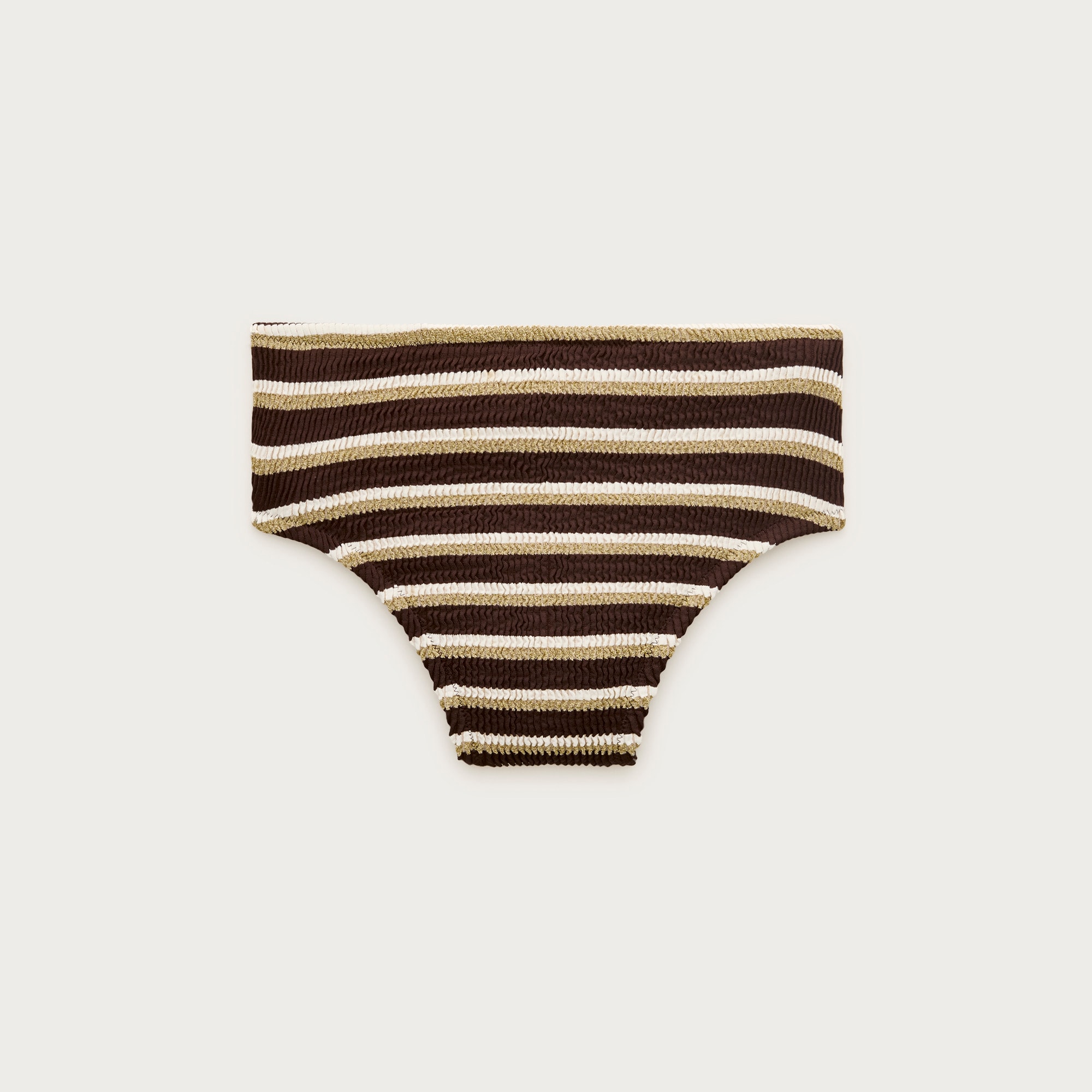 Hallie Scrunchie Bikini Bottom in Metallic Stripe
