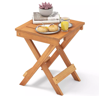 outdoor wooden side table