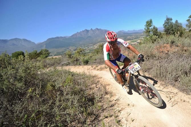Charles Stander, father of the late Burry Stander enjoying the singletrack