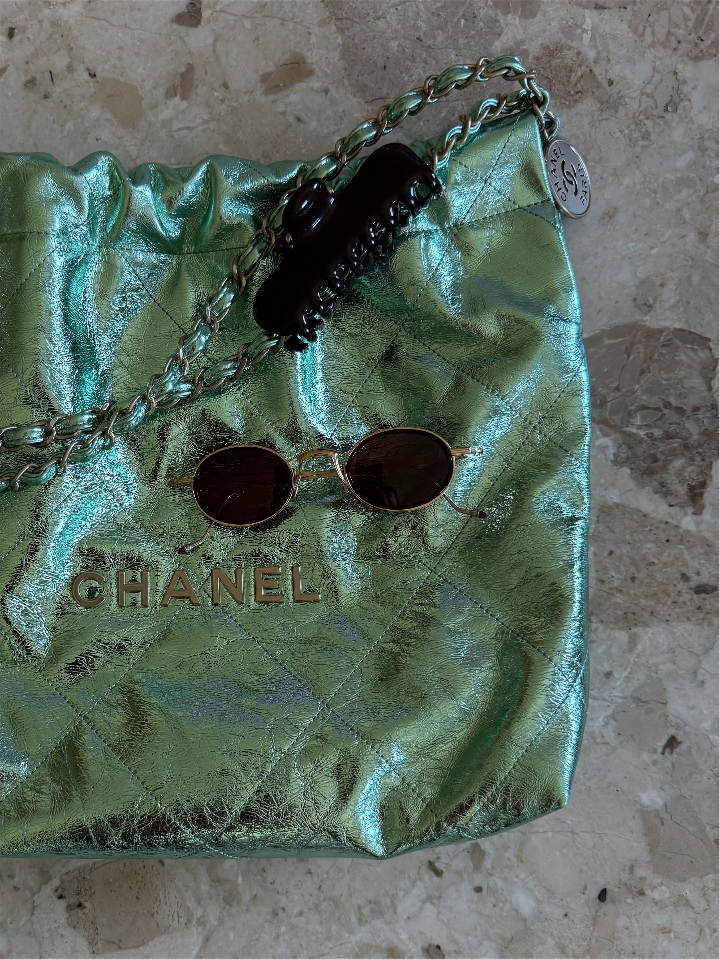 Rachel Whitehouse showing her accessories