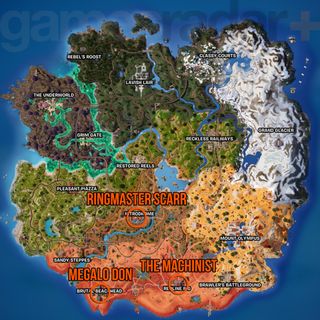 Fortnite Chapter 5 Season 3 medallion bosses map