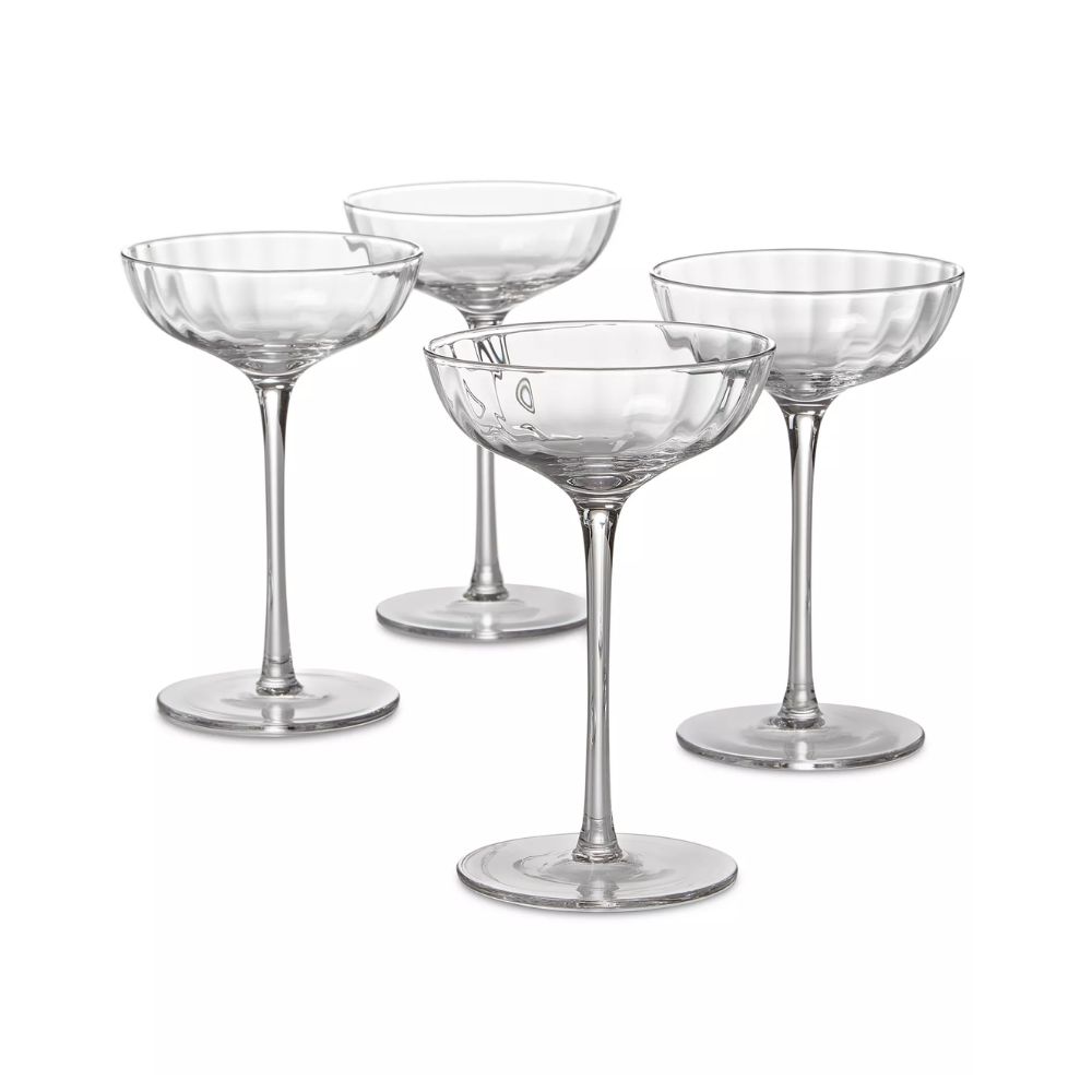 Fluted coupe glasses
