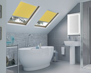 bathroom loft conversion with freestanding bath