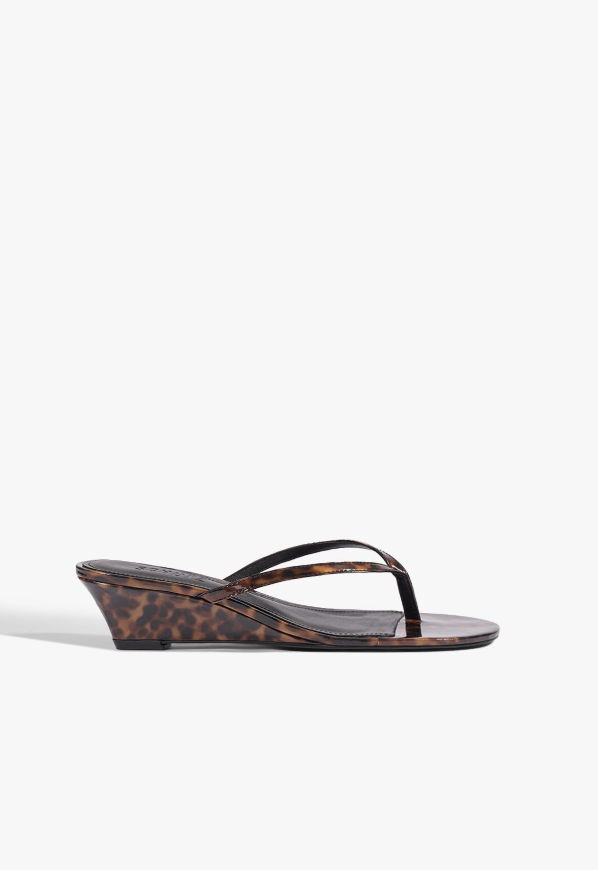 Roslyn Wedge Tortoise Sandal - 5 / Brown / Patent