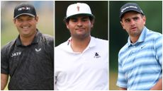 Side by side images of Patrick Reed, Eugenio Chacarra and Casey Jarvis