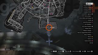 GTA Online Gun Van map showing Terminal location