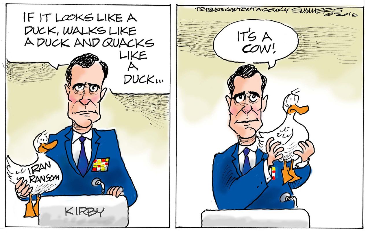 Political cartoon U.S&amp;amp;nbsp;Iran payment duck