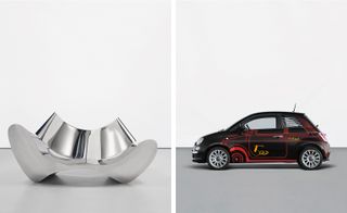 'D-Sofa', by Ron Arad, 1994. Donated by Johannes and Helene Huth & a unique vinyl-wrapped Fiat 500 1.4 16v Sport Dualogic, by Ron Arad