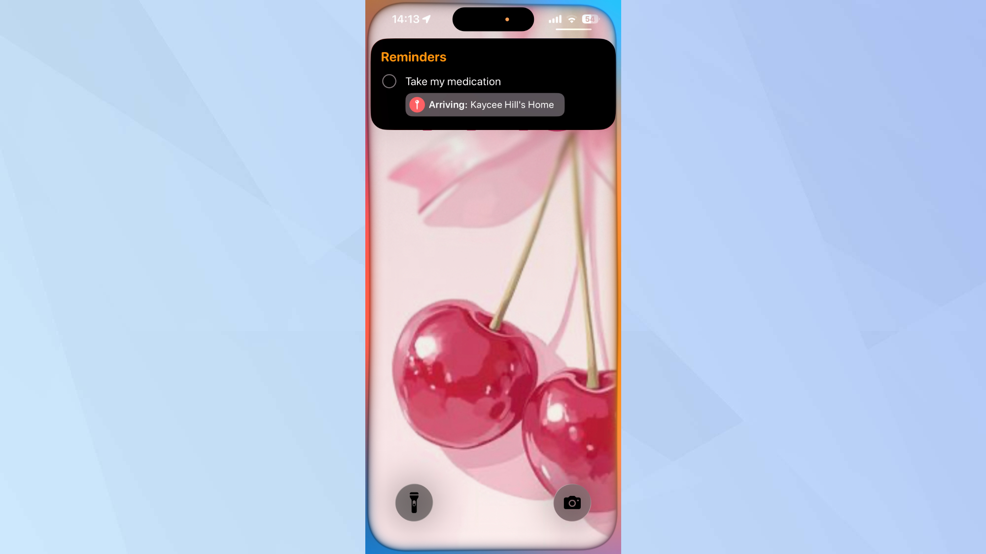 Setting a reminder using Siri 