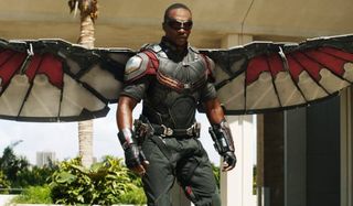 Captain America: Civil War Falcon with his wings spread