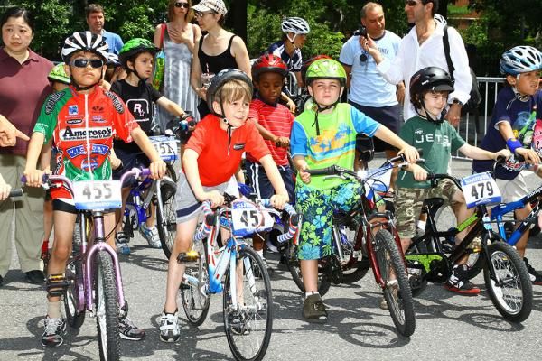 Traditionally held each Fathers Day, the first races are always about the future of cycling- New York's Kids.