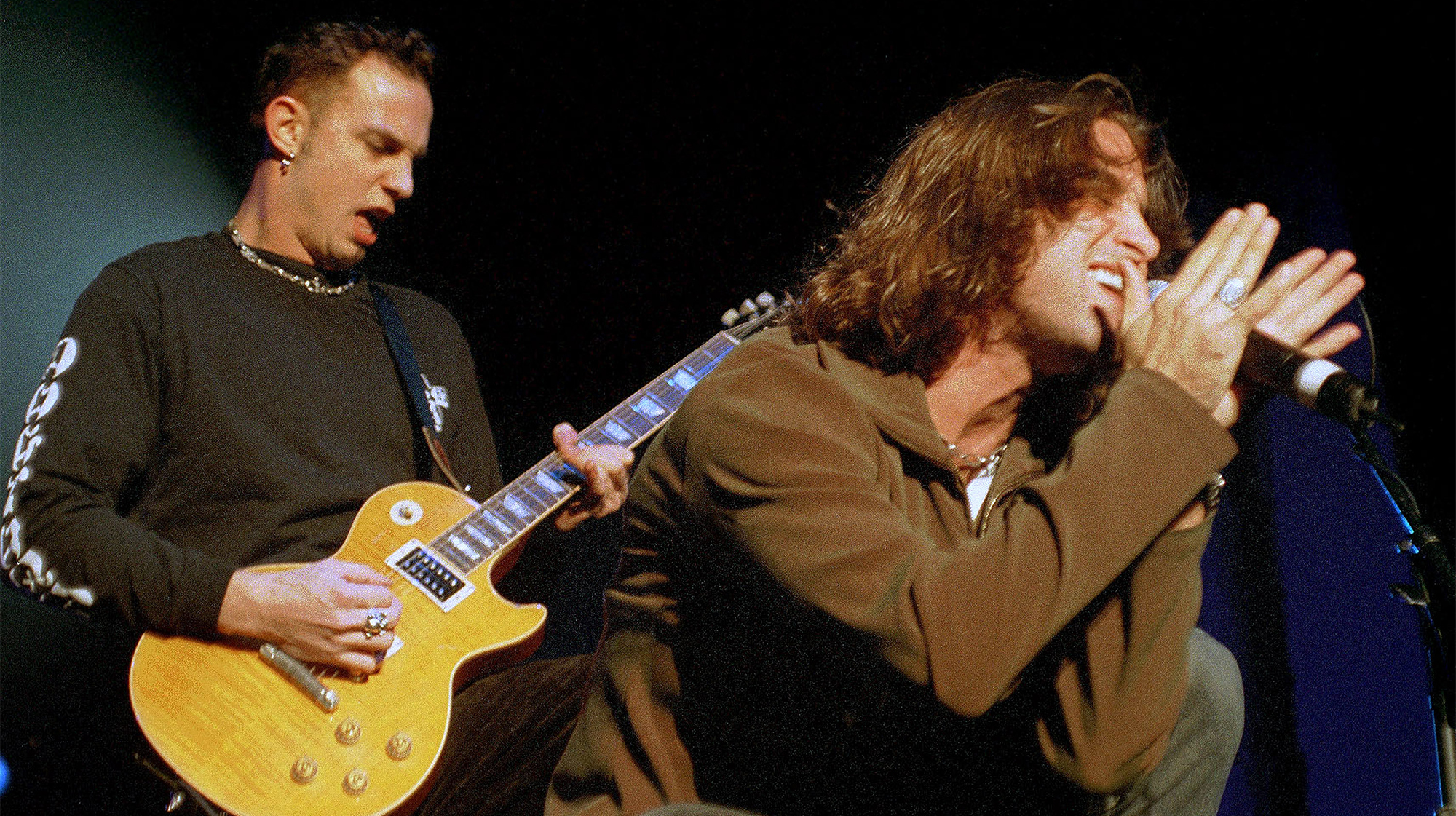 Scott Stapp of Creed performs the tour opener at the Aragon Ballroom in Chicago. October 14, 1999.
