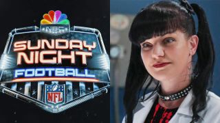 Sunday Night Football logo and Pauley Perrette on NCIS
