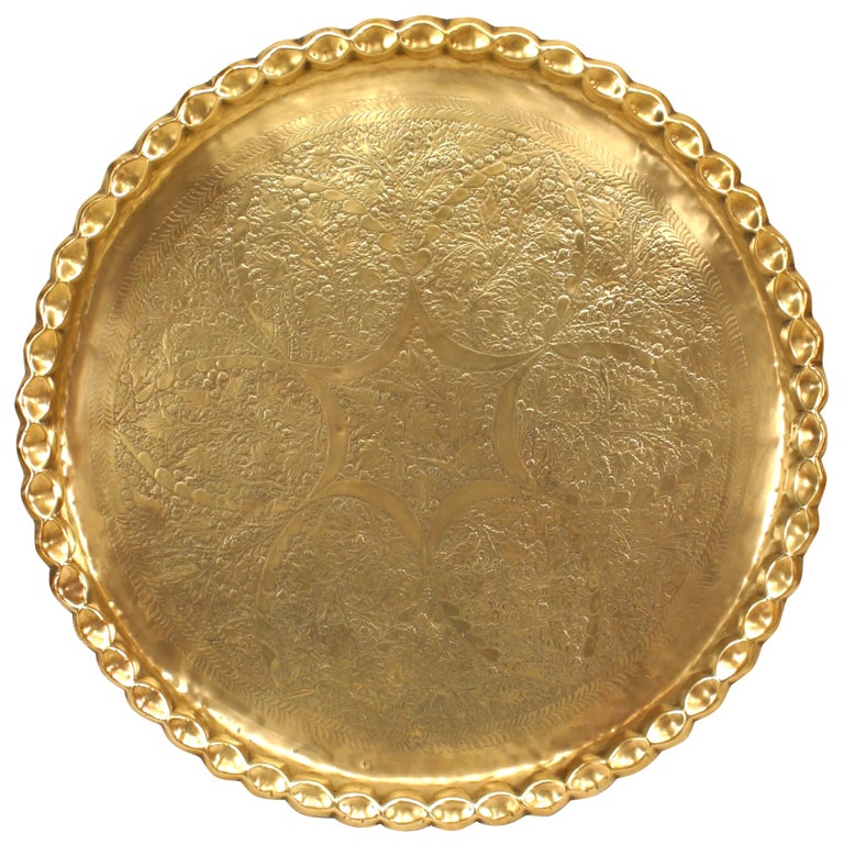 Moorish Round Brass Tray