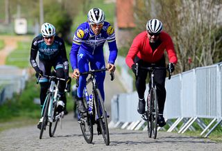 Philippe Gilbert (Deceuninck-Quick Step) on the Tour of Flanders route