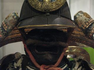 3- This 19th century Samurai armor contains a <i>mempo</i>, a face mask