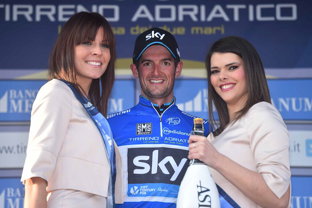 Wout Poels on the podium.
