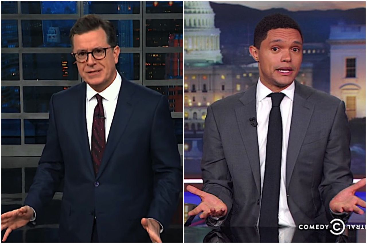 Stephen Colbert and Trevor Noah pick apart Trump on Iran deal