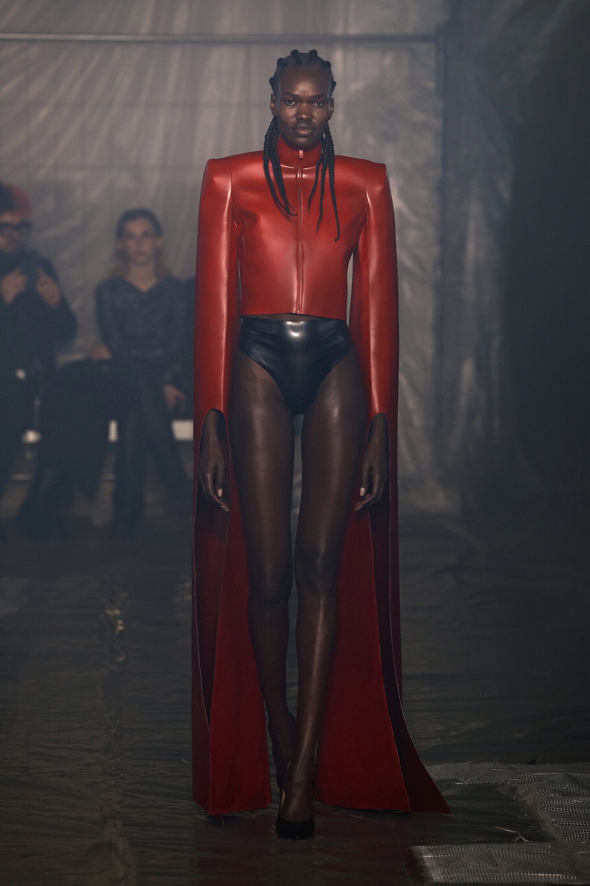 A model walks the runway at the Han Kjobenhavn fashion show during the Milan Fashion Week Womenswear Fall/Winter 2023/2024 on February 25, 2023 in Milan, Italy.
