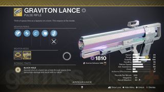 Destiny 2 exotic weapon graviton lance pulse rifle