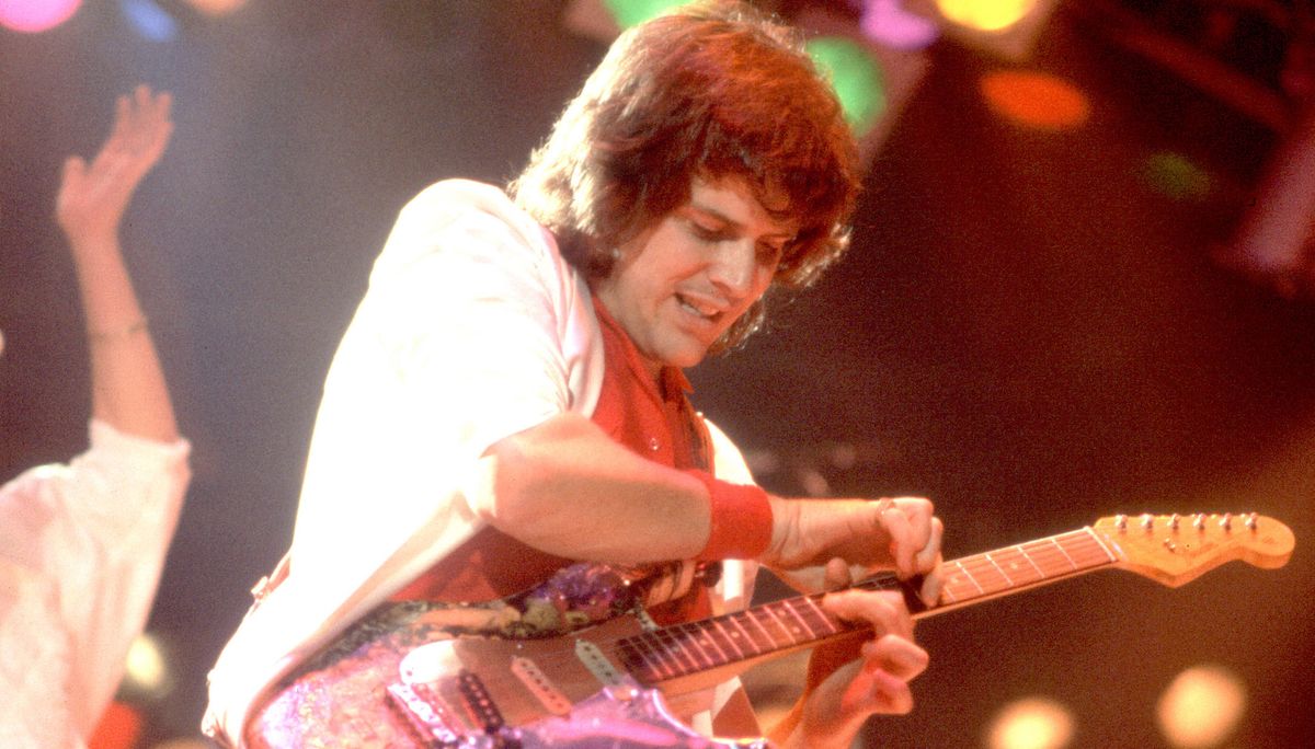 Trevor Rabin performs onstage with Yes in Chicago, Illinois on March 8, 1984