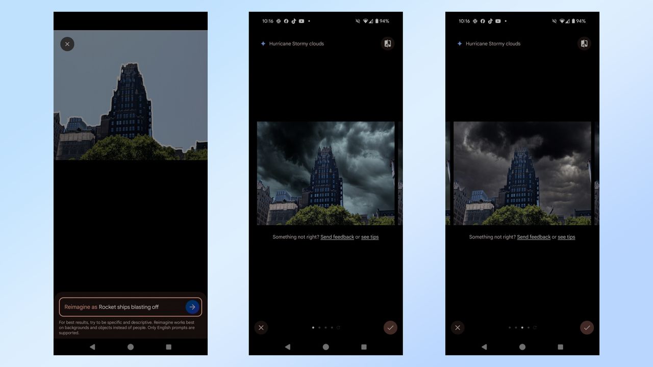 Reimagine Pixel 9 Pro XL sample screenshots.