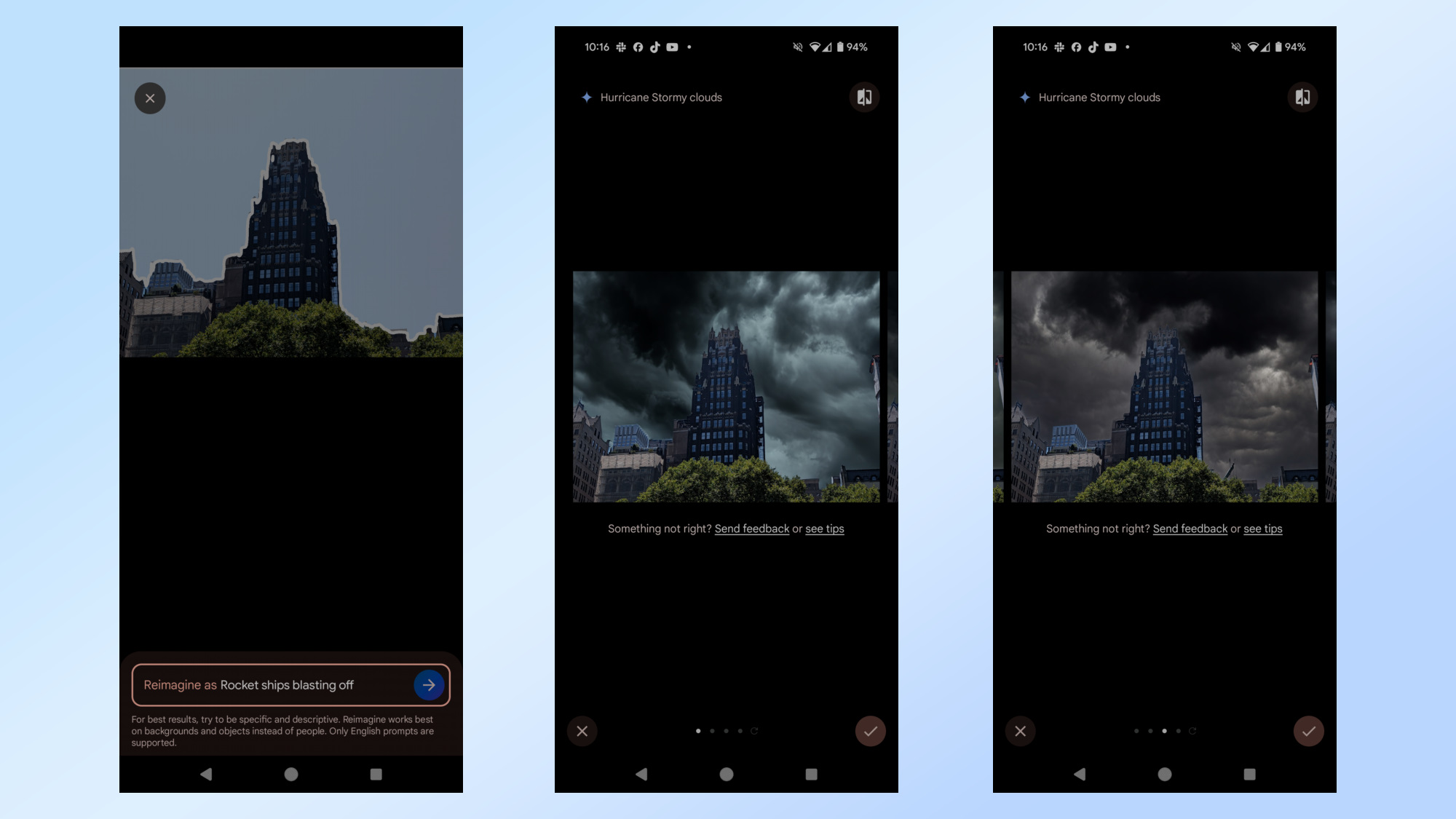 Reimagine sample screenshots of the Pixel 9 Pro XL.