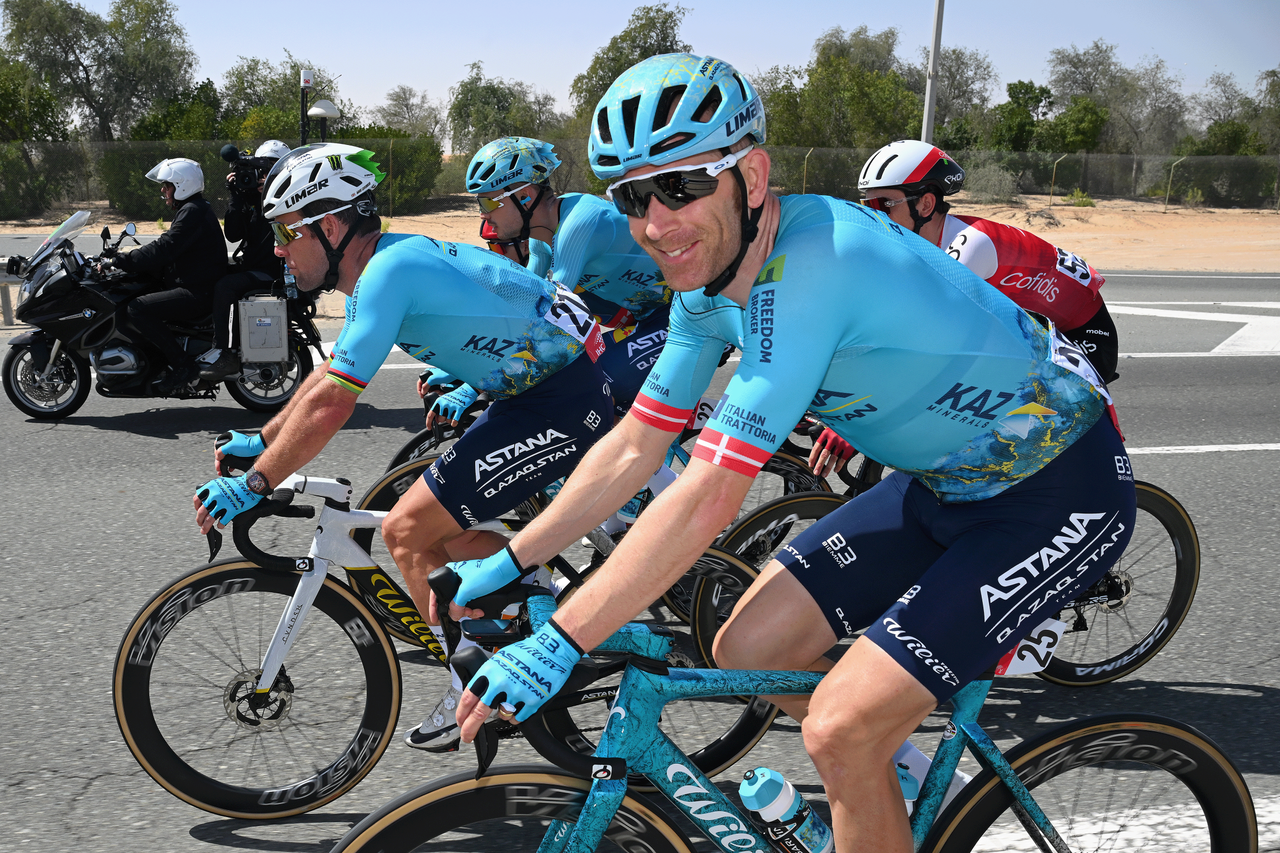 All smiles for Michael M&oslash;rk&oslash;v during a calm start to stage 1 of the UAE Tour
