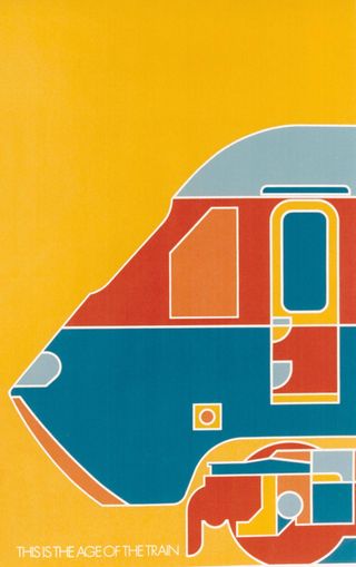 Where commercial posters become art: another iconic design commissioned by British Rail, this one by renowned graphic artist Per Arnoldi celebrating ‘the age of the train’