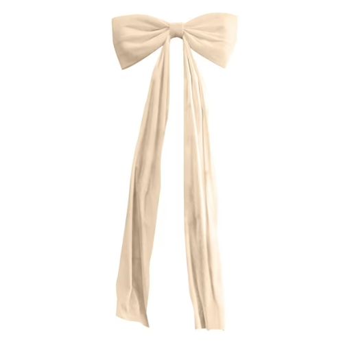 Giant 6 Ft Ivory Velvet Oversized Christmas Bow Topper