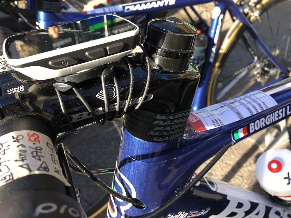 The Aromitalia Vaiano women&rsquo;s team have this interesting stack and computer mount combo