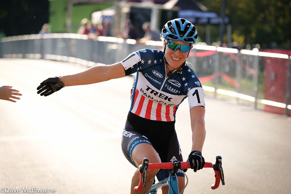 Katie Compton (Trek Panache) wining another Pan Am Continental Championship.