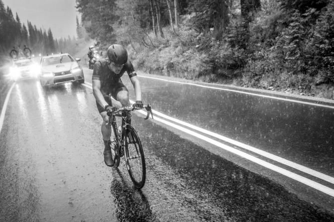 Robin Carpenter (Hincapie Sportswear) on his solo breakaway on stage 2 of the USA Pro Challenge