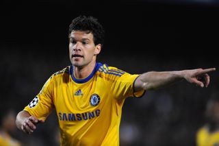 Michael Ballack in action for Chelsea against Barcelona in 2009.