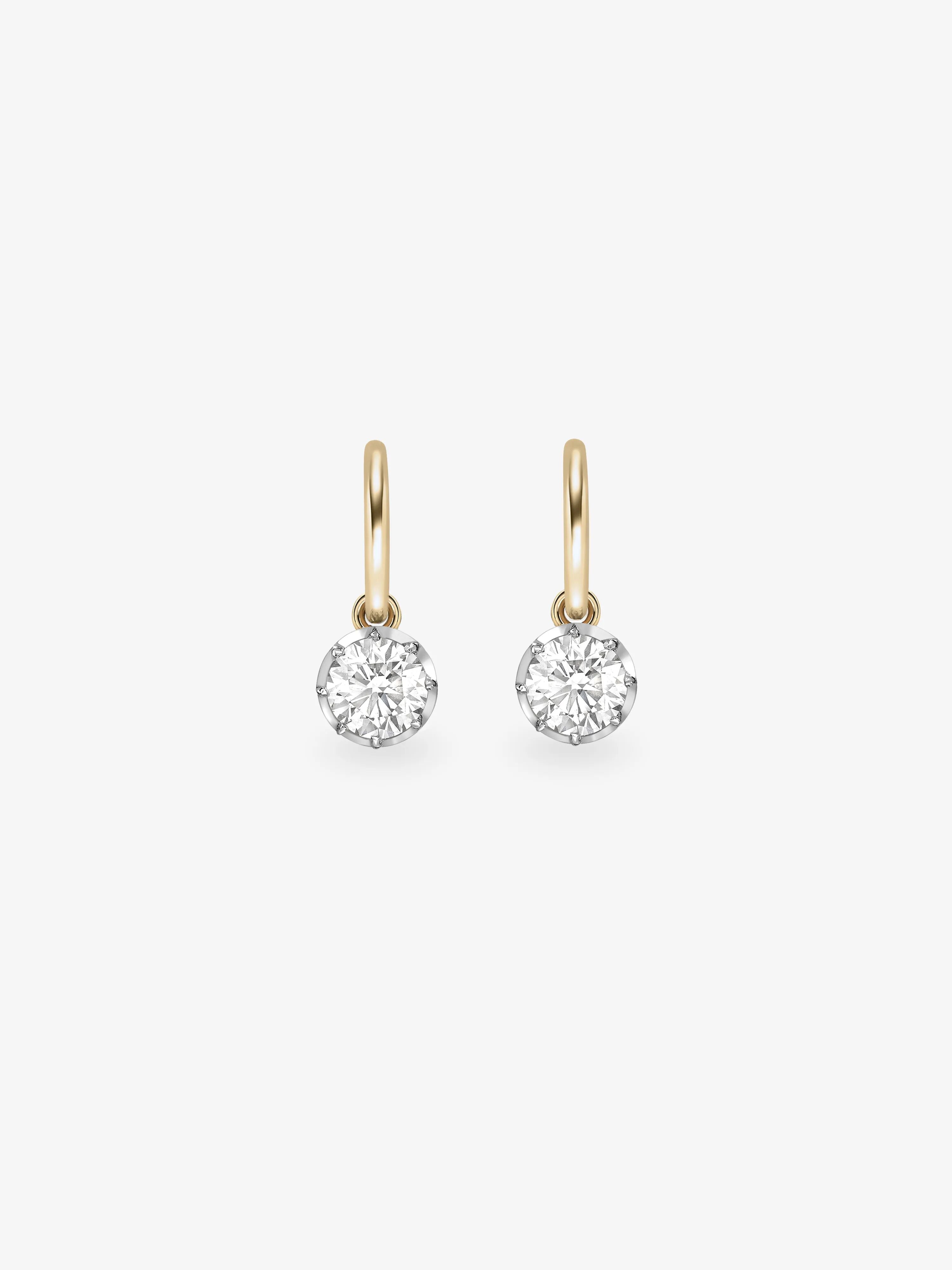 0.90ct Diamond &amp;amp; White Gold Gypset Hoop Earrings