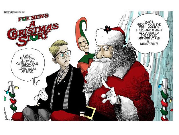 Editorial cartoon Fox News Santa