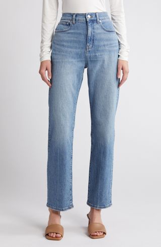 Jeans Kaki Lurus Pinggang Tinggi Berkerut Tahun 90-an