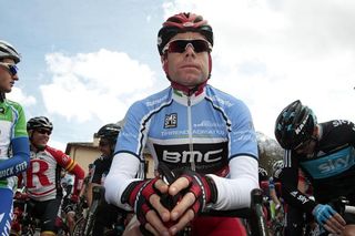 Cadel Evans (BMC) awaits the start of stage six.