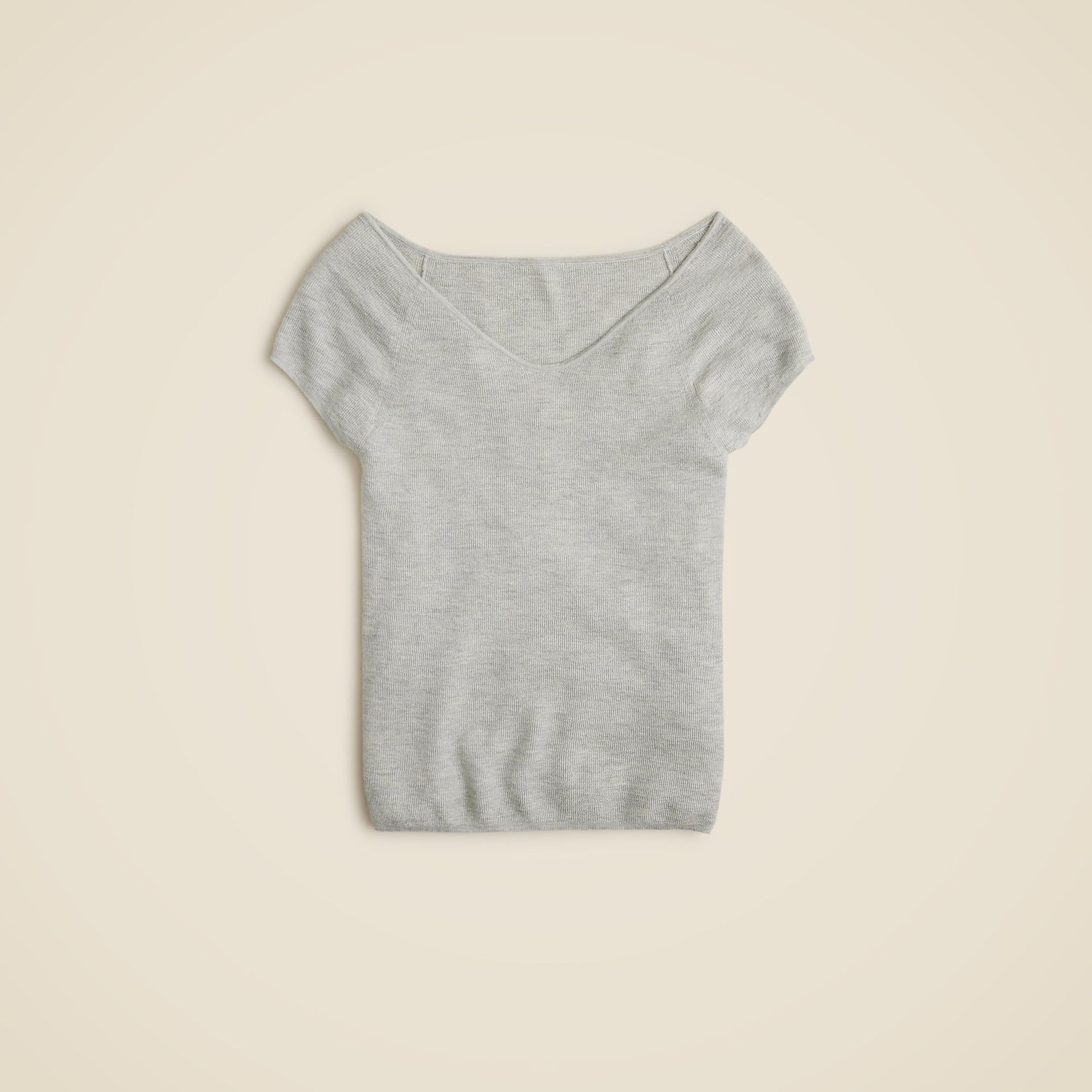 Cashmere-Silk Blend Wide V-Neck Sweater T-Shirt