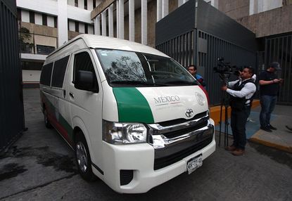 The van carrying Ethan Couch to the airport in Mexico.