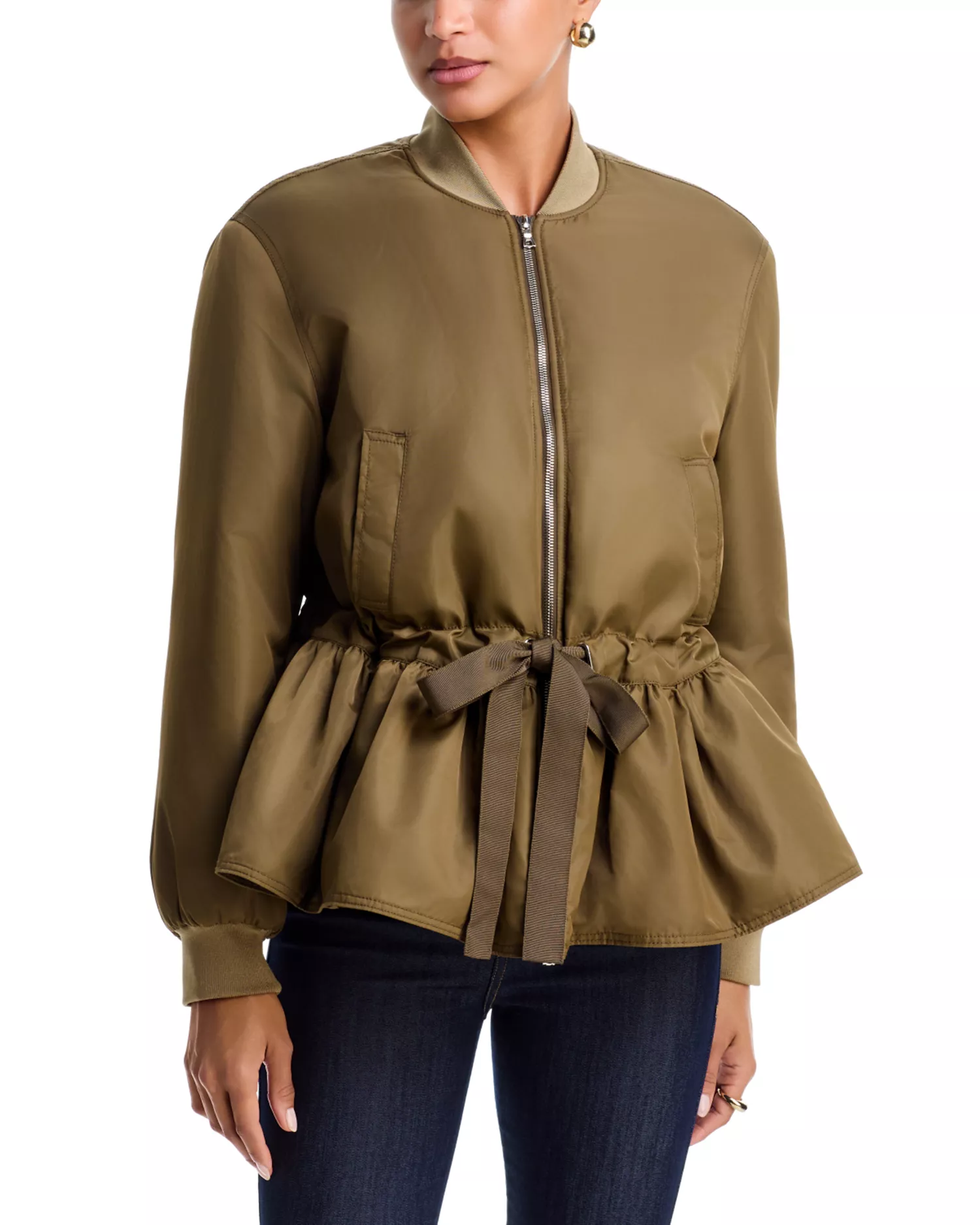 Cinq &amp;agrave; Sept, Valerina Peplum Hem Drawstring Coat