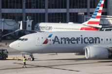 An American Airlines plane seen at the Miami International Airport in May 2024