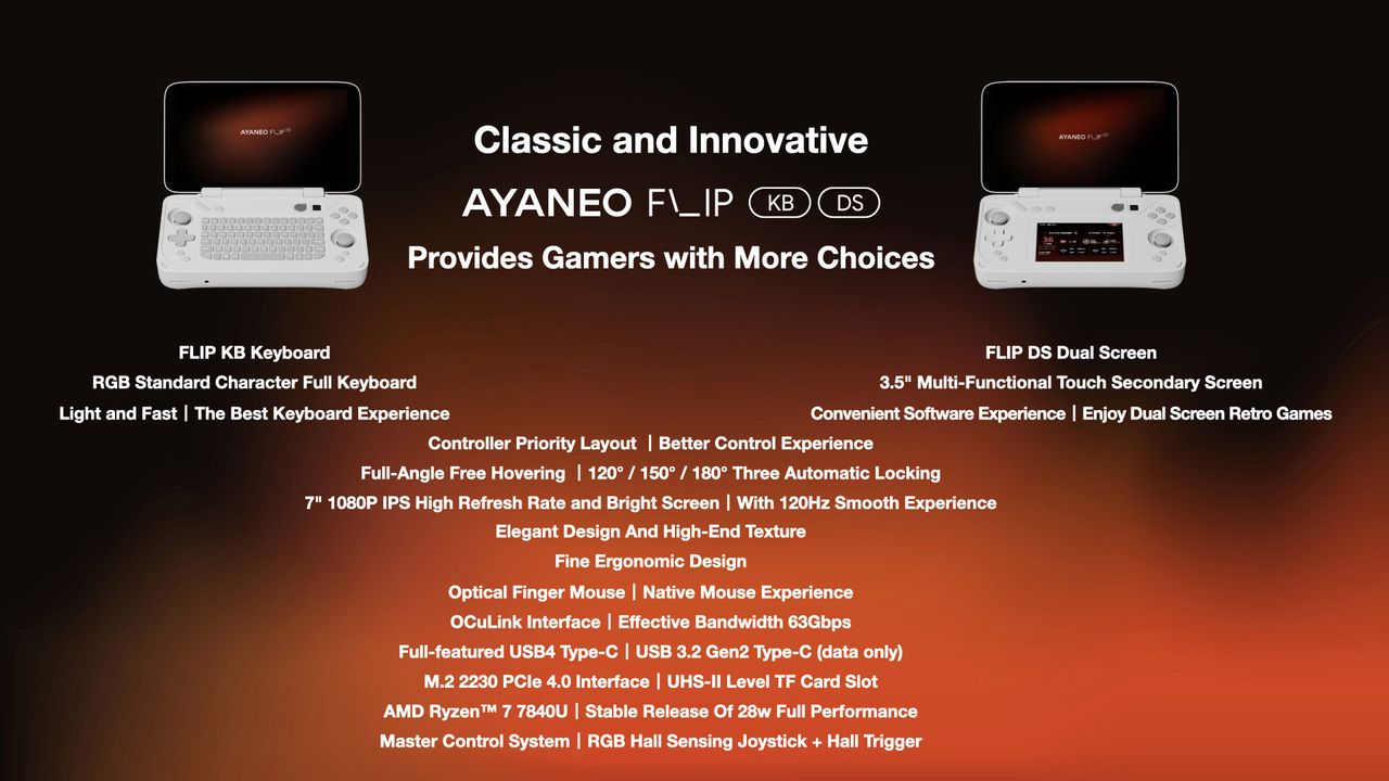 AYANEO Flip KB and DS specs