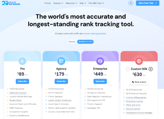 Advanced web ranking pricing and plans
