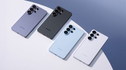 Samsung Galaxy S26 Ultra lineup on a table in multiple colours