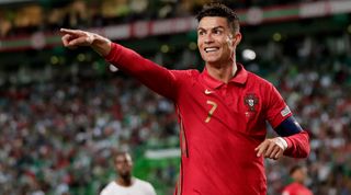 Cristiano Ronaldo of Portugal during the UEFA Nations league match between Portugal v Switzerland at the Estadio Jose Alvalade on June 5, 2022 in Lisbon Portugal.