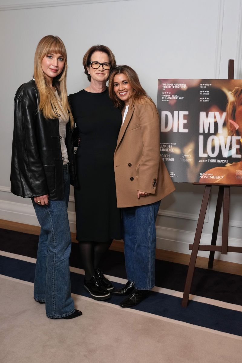 Actress/Producer Jennifer Lawrence, Producer Andrea Calderwood and Producer Justine Ciarrocchi attend WFTV Afternoon Tea in celebration of &#039;Die My Love&#039; at the Corinthia Hotel