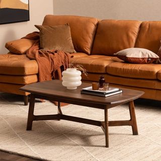 Barker and Stonehouse Cresta Coffee Table in a living room with a corner leather sofa